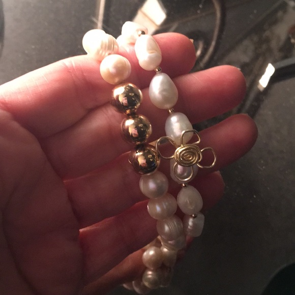 Genuine Pearl Stretch bracelet. 2 for 1 - Picture 2 of 4